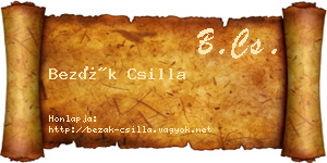 Bezák Csilla névjegykártya
